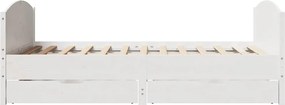 vidaXL Σκελετός Κρεβ. Χωρίς Στρώμα Λευκό 140x200 εκ Μασίφ Πεύκο