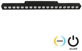 Μαγνητικό Φωτιστικό Ράγας LED 19W IP20 3000K Magnetic 4244403S Viokef-4244403S-Μαύρο 4244403S
