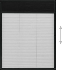 vidaXL Σήτα Παραθύρου Πλισέ Ανθρακί 80 x 100 εκ. από Αλουμίνιο