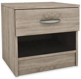 Κομοδίνο Deco 112 με ένα συρτάρι χρώμα sonoma 40x35,5x41 40x35.5x41 εκ.