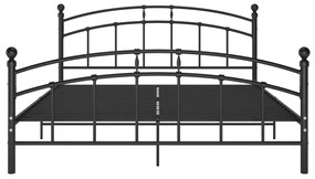 vidaXL Πλαίσιο Κρεβατιού Μαύρο 140 x 200 εκ. Μεταλλικό