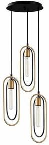 Φωτιστικό Οροφής Cerco 584TTM1191 38x38x132cm 3xE27 40W Black-Gold Opviq