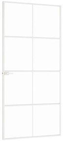 vidaXL Εσωτερική Πόρτα Λευκή 93x201,5 εκ. Ψημένο Γυαλί&Λεπτό Αλουμίνιο