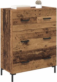 vidaXL Πλαϊνό γραφείο με συρτάρι Παλιό Ξύλο 69,5 x 34 x 90 εκ.