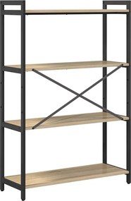 vidaXL Ράφι Βιβλίων Δρύς Sonoma 80 x 30 x 120 εκ Επεξεργασμένο ξύλο