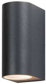 Απλίκα Φωτιστικό Τοίχου 2xGU10 15W IP54 Σκούρο Γκρι E122 Zambelis-E122-Ανθρακί E122