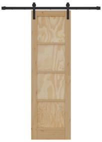 vidaXL Σύρτης Πόρτα με Σετ Υλικών 61x198.5 εκ. Στερεού Ξύλου Πεύκου