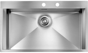 Sanitec 15224 Focus Mix 1V Ένθετος Ανοξείδωτος Νεροχύτης 86x50cm Inox Σατινέ