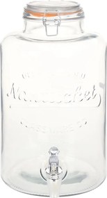 vidaXL Βάζο με Βρυσάκι Διαφανές 8 Λίτρα XXL Γυάλινο