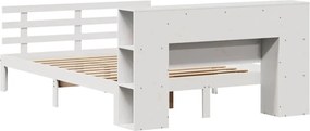 vidaXL Κρεβάτι Βιβλιοθήκη Χωρίς Στρώμα 140x200 εκ Μασίφ Ξύλο Πεύκο