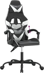 vidaXL Καρέκλα Gaming Μαύρο/Λευκό από Συνθετικό Δέρμα