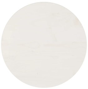 vidaXL Επιφάνεια Τραπεζιού Λευκή Ø40 x 2,5 εκ. από Μασίφ Ξύλο Πεύκου