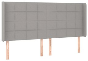 vidaXL Κρεβάτι Boxspring με Στρώμα &amp; LED Αν.Γκρι 180x200εκ. Υφασμάτινο
