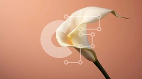 Intra Συλλεκτικό Ξύλινο Παζλ Plywood  4mm - Μονό λευκό Calla Lily σε πορτοκαλί φόντο Σε Ξύλινο Κουτί - Διαστάσεις: 10x10 cm – 25 κομμάτια