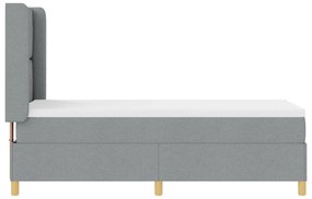 vidaXL Κρεβάτι Box Spring με Στρώμα - Ανοιχτό Γκρι, 80x200 εκ., Υφάσματα