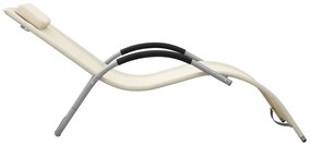 vidaXL Ξαπλώστρες 2 Τεμαχίων Κρεμ / Γκρι από Textilene