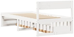 vidaXL Σκελετός Κρεβ. Χωρίς Στρώμα Λευκό 90x190 εκ Μασίφ Πεύκο