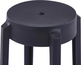 vidaXL Σκαμπό Στοιβαζόμενα 4 τεμ. Μαύρα Πλαστικά