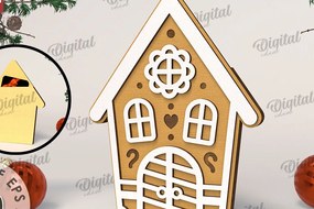 Σετ των 3 Intra απο ξύλο plywood 3mm-4mm πάχος Θήκη δώρου Χριστουγέννων με λέιζερ Δίασταση 15x15 cm INTRAFABR-108102496