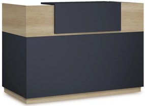 Γραφείο reception Lotus pakoworld σε χρώμα φυσικό - ανθρακί 180x70x110εκ