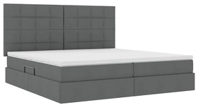 vidaXL Κρεβάτι με αποθηκευτικό χώρο και LED Σκούρο Γκρι 200 x 200 cm
