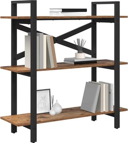 vidaXL Ράφι Βιβλίων 3 επιπέδων 100 x 33,5 x 102 εκ Επεξεργασμένο Ξύλο