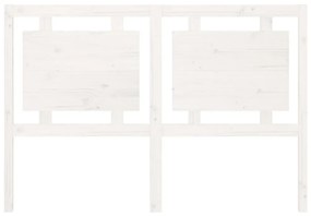Κεφαλάρι Κρεβατιού Λευκό 145,5x4x100 εκ. από Μασίφ Ξύλο Πεύκου - Λευκό