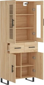 vidaXL Ντουλάπι Sonoma δρυς 69,5 x 34 x 180 εκ. από Επεξεργασμένο Ξύλο
