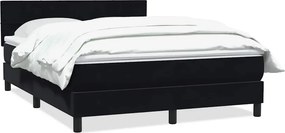 vidaXL Κρεβάτι Boxspring με Στρώμα Μαύρο 160x210 εκ. Βελούδινο