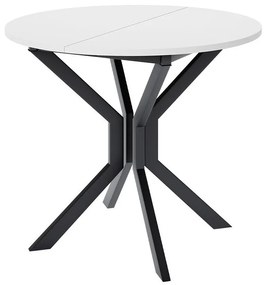 Τραπέζι Edmond 111, Άσπρο, Μαύρο, 77cm, 28 kg, Επιμήκυνση, Πλαστικοποιημένη μοριοσανίδα, Μέταλλο | Epipla1.gr