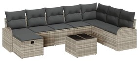 vidaXL Σετ Καναπέ Κήπου 9 pcs Ανοιχτό γκρι 289 x 179 x 85 εκ.