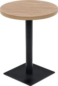 vidaXL Τραπέζι Bistro Στρογγυλό Χρώμα Δρυός 60 x 75 εκ. MDF / Ατσάλι