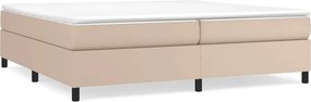 vidaXL Κρεβάτι Boxspring με Στρώμα Καπουτσίνο 200x200εκ.από Συνθ.Δέρμα