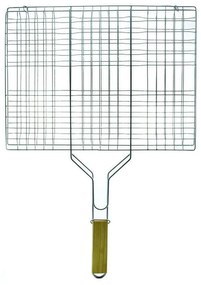 Σχάρα Ψησίματος Bbq Με Ξύλινη Λαβή 05-9489 49x30cm Silver Estia Metal