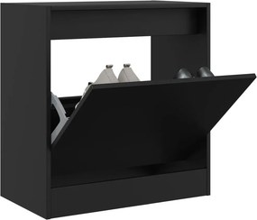 vidaXL Παπουτσοθήκη Μαύρη 60x34x63,5 εκ. από Επεξεργασμένο Ξύλο