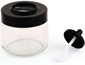 Βάζα Μπαχαρικών Genis (Σετ 12Τμχ) 964FRM1705 7,5x7,5x8cm 300ml Clear-Black Hermia Plastic, Glass