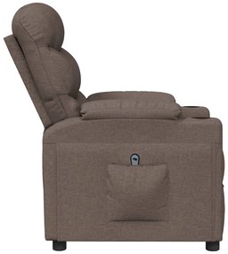 vidaXL Πολυθρόνα Ανακλινόμενη Ηλεκτρική Taupe Υφασμάτινη