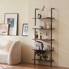 VEVOR Industrial Square Pipe Shelf 5 Tier 24x11.8in Wall-Mount for Bedroom