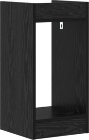 vidaXL Βάση φυτών με ράφι Μαύρη Δρυς 30 x 30 x 60 cm