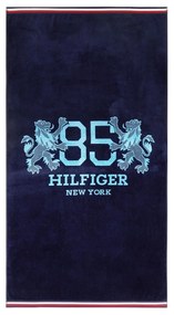 Πετσέτα Θαλάσσης Βελουτέ King Navy Tommy Hilfiger Θαλάσσης 90x170cm 100% Βαμβάκι