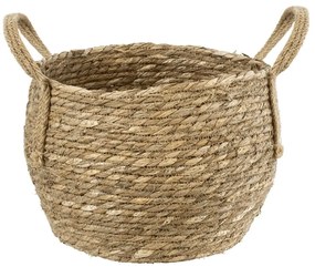 Καλάθι Διακοσμητικό Paros 20276 Φ24x19cm Natural GloboStar Seagrass