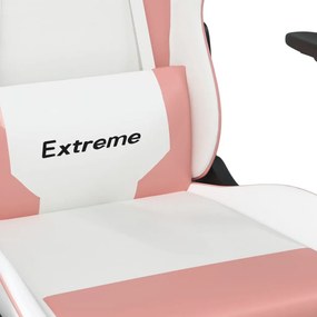 VidaXL Καρέκλα Gaming Λευκό και Ροζ από Συνθετικό Δέρμα