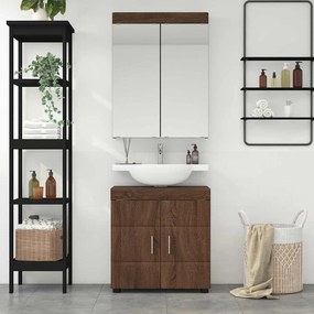 vidaXL Σετ Επίπλων Μπάνιου με ράφι TULUM Καφέ δρυς Επεξεργασμένο ξύλο