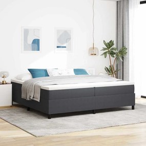 vidaXL Κρεβάτι Box Spring με Στρώμα σε Σκούρο Γκρι, 200 x 200 εκ, Ύφασμα Κορντούρας.