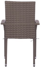 Καρέκλα - Πολυθρόνα ANISHA C5685.01 Μεταλλική με Γκρί Wicker και Μαξιλάρι Στοιβαζόμενη 56x60x94 εκ. 56x60x94 εκ.