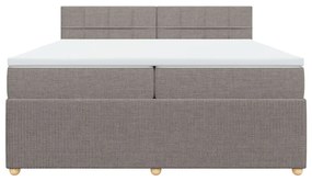 vidaXL Κρεβάτι Boxspring με Στρώμα Taupe 200x200 εκ. Υφασμάτινο