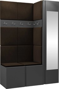 Έπιπλο υποδοχής Orion-Ανθρακί - Καφέ