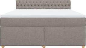 vidaXL Κρεβάτι Boxspring με Στρώμα Taupe 180x200 εκ. Υφασμάτινο