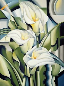 Abel, Catherine - Εκτύπωση έργου τέχνης Cubist Lilies, (30 x 40 cm)