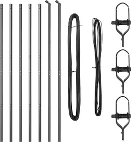 vidaXL Στύλος Περιφράξεων 7 pcs Γκρι Ατσάλι